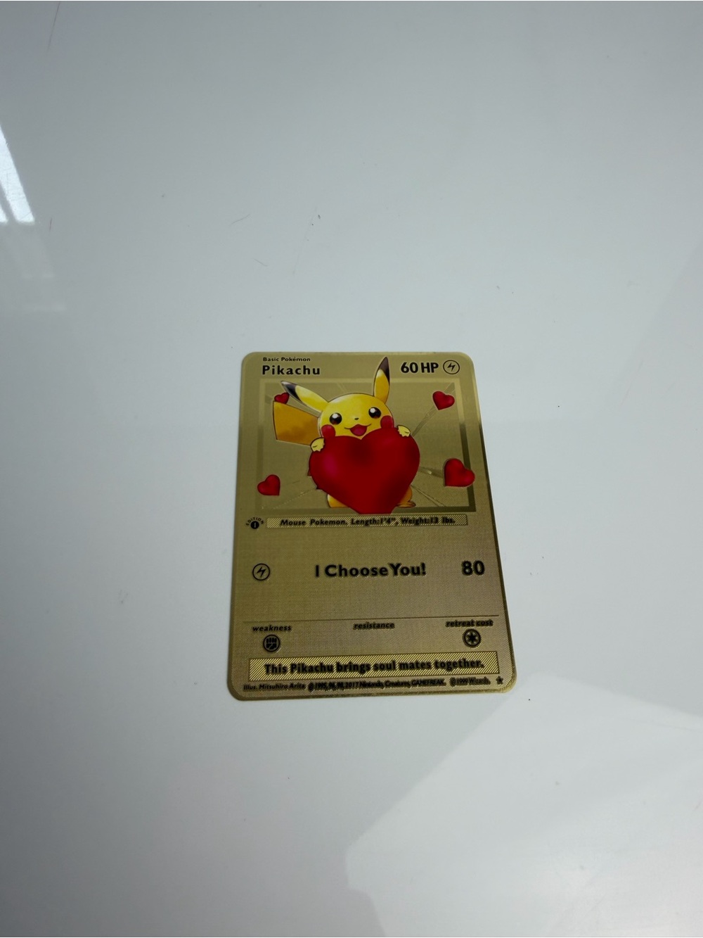 Gold Metal Pikachu Pokémon Collector Card Novelty Display Card - Picture 2 of 7